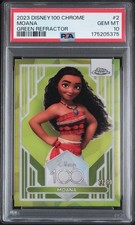 2023 Topps Chrome Disney #2 Moana Green Refractor /99 PSA 10 picture