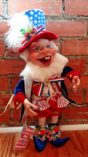 Mark Roberts God Bless USA Elf Medium 19.5” LE 45/50 COA Box Patriotic picture