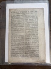 1860 William H Seward State of the Country Slavery Senate Speech Civil War 8pp picture