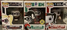 New SET 3 Funko Pop Arkham Asylum Harley Quinn & DC Comics GITD & DC Heroes picture