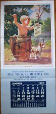 Boy & Dog, Barrel 1957 Advertising Calendar / 22