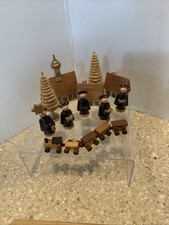 11 Piece VTG German Democratic Republic Wood Miniature Village choirboy  picture