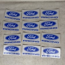 12- VINTAGE '60s - '70s Ford BLUE OVAL RACING STICKER/DECAL *L@@K* Ford picture