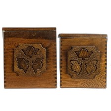 Vintage 70s Wood Canisters picture