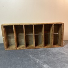 VTG Rustic Wooden Brick Mold Display Shelf Storage Organizer Farmhouse 5-Slots picture