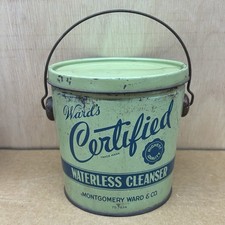Antique Vintage Montgomery Ward & Co. Waterless Cleaner Small Bucket Pail Tin picture