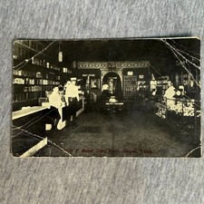 Vintage Postcard PP Bates Drug Store Glazier Texas Interior Post Office Antique picture
