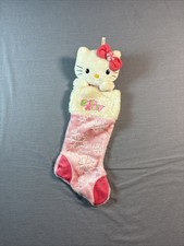 2011 Kurt Adler Sanrio Hello Kitty 20” Christmas Stocking Pink Snowflakes picture