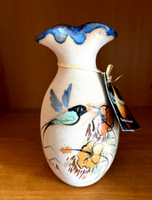 Vintage Jamaican Marblestone Pottery Art Vase 6” Tall Original Tag picture