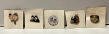 Group Of 5 Different Vintage Laurel and Hardy Enamel Lapel Pin NOS picture