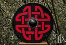 X-MAS GIFT Wood & Metal MEDIEVAL Viking Shield Handcrafted Viking Shield L21 picture