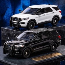 MOTORMAX FORD EXPLORER POLICE INTERCEPTOR 1:24 BLACK WHITE DIECAST SET OF 2 picture
