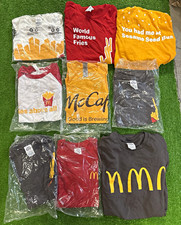 McDonald's Multicolor Advertising T-Shirt Lot World Famous Fries McCafé Designs picture