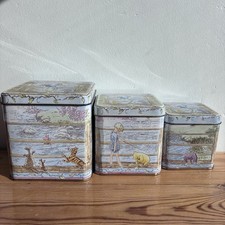 Vtg Classic Winnie The Pooh Tin square Nesting 3 Boxes set Disney by Charpente picture