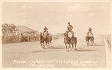 J39/ Trinidad Colorado RPPC Postcard 20s Kit Carson Round-Up Roman Race 258 picture