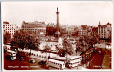 UK England London Trafalgar Square Central Monument Traffic RPPC 1930s picture
