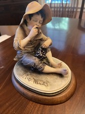B Merli Capodimonte of A Boy Eating Grapes Figurine Italy Porcelain picture