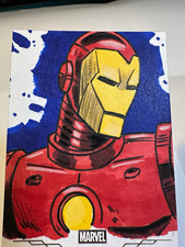 2022 Topps Marvel Sketch Cards Iron Man Sketch Hard Signed Ryan Finley Chrome picture