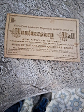 1873 Anniversary Ball Invitation Antique Victorian Ephemera Columbia Station OH picture