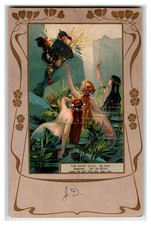 Raphael Tuck Wagner Rhine Gold Postcard 1905 Art Nouveau Mermaids Knight Fantasy picture