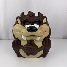 Vintage Looney Tunes Taz Plastic Cookie Jar Tasmanian Devil Applause picture