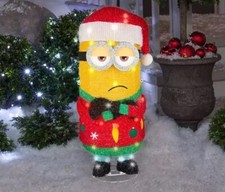 Gemmy Despicable Me Minions Kevin LED Lighted Christmas Tinsel Yard Art 2.5 ft picture