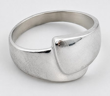 925 Sterling Silver Modernist Wrap Ring Sz 9 Sculptural Statement Jewelry 4.16g picture