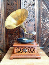 Antique Gramophone Player Original Record Player Working Phonograph Perfect Gift picture