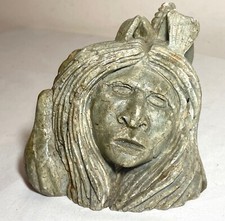 97' hand carved Steve Hawk Grand River Ontario Inuit Eskimo soapstone sculpture picture