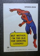 1967 Marvel Super Heroes Sticker Trading Card Philadelphia Gum #29 Spider-Man picture