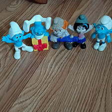 Smurfs The Smurfs Smurf Figure Lot 5pcs Plastic Multicolor Peyo picture