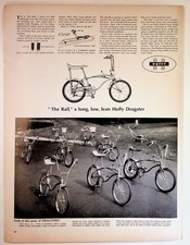 Huffy The Rail Dragster Bicycle Vintage 1960s Magazine Print Ad Black White picture
