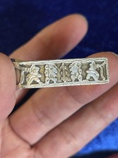 Vintage 900 Silver Handmade Mayan Storyteller Money Clip Guatemala Great Piece picture