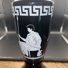Vintage 1958 Jim Beam Black Glass Decanter Greek Roman Inspired D-334 Odyssey picture