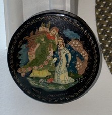 Vintage Russian Lacquer Box Fairy Tale Hand Painted Papier-Mâché Signed Palekh picture