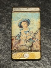 🔥Antique Early 1900’s Combination Pocket Match Safe Vesta & Cigar Cutter VHTF picture