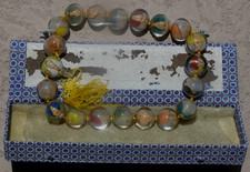 Vtg Chinese Glass Beads Reverse Painted picture