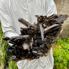 4.29LB Natural smoky black quartz cluster crystal mineral specimen healing picture