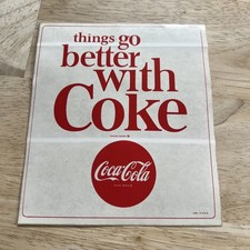 Vintage Coca Cola Stick on Decal Made In USA picture