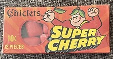 Vintage CHICLETS SUPER CHERRY GUM Cello-Sealed New Old Stock SUPER RARE picture