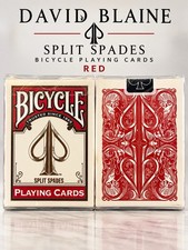 David Blaine Split Spades Bicycle Playing Cards Red Sealed Rare Deck USPCC picture
