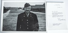WWII Photo Lt. Col. Marshall Brown 12th Evac Hosp W/ Dwight D. Eisenhower Letter picture