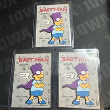1990 Topps The Simpsons Sticker #1 BARTMAN Avenger of Evil Bart Simpson RC All 3 picture