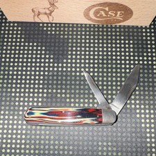 Vintage Cattaraugus 21474 Pocket Knife Candy Stripe Celluloid 2-Blade NY Antique picture