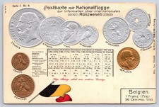 Antique Belgium Postcard Embossed Coinage Leopold II 1905 picture