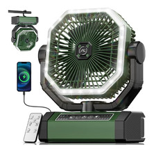 Ventilador Camping 24000mAh con Luz, Mando y 4 Velocidades Recargable Portátil picture