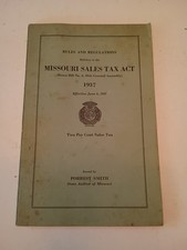 1937 Missouri Sales Tax Act & Compensating Use Tax Law w/ Rules & Regulations picture