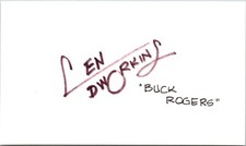 Len Dworkins - Buck Rogers - 3x5 Card - Signed | Autograph picture