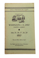 Vintage 1950 Washington Court House Fair Book picture