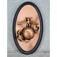Vintage USMC Marine Corps EGA Semper Fidelis Copper Tone Plaque Wall Decor 11
